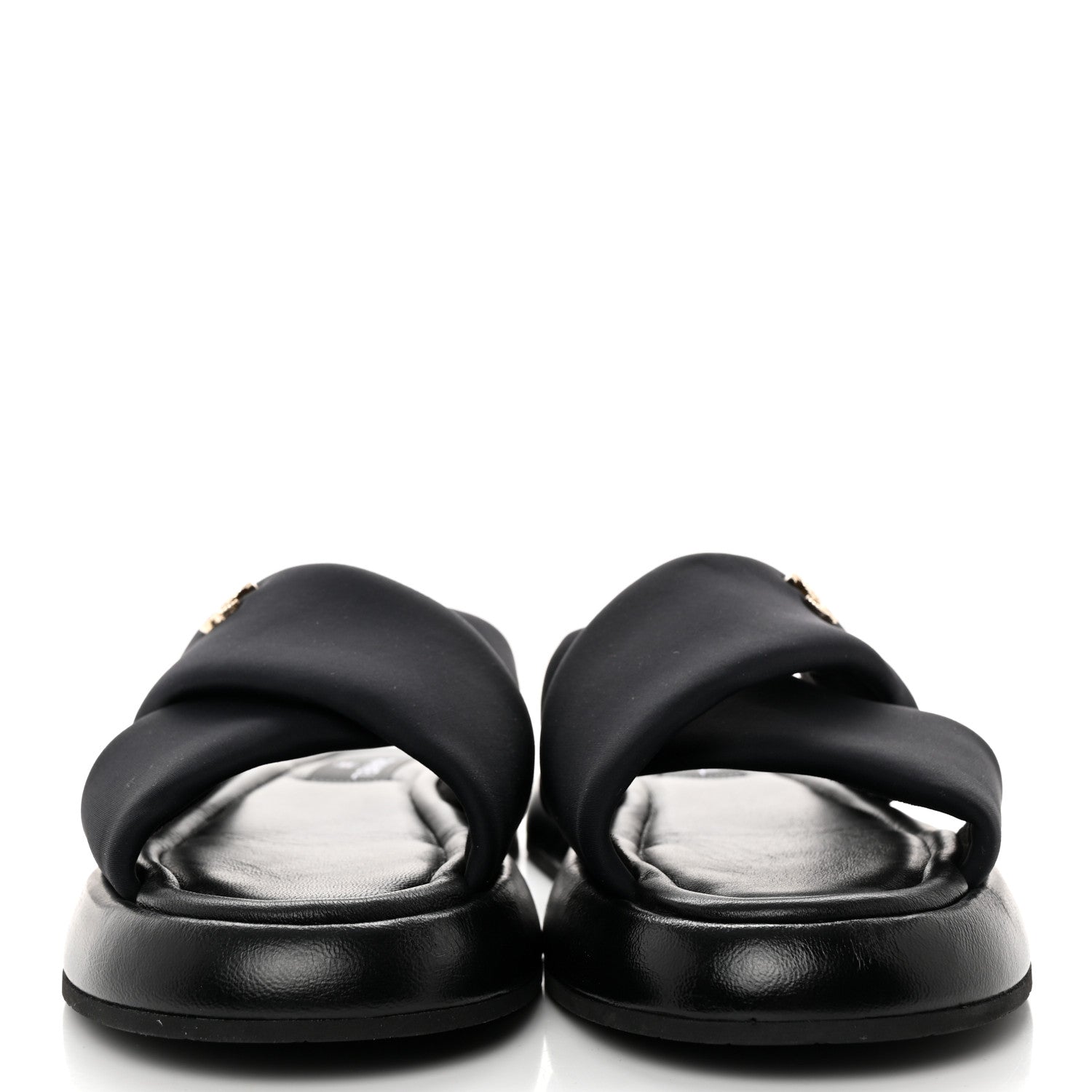 Chanel Fabric CC Mules Sandals 41 Black 2 of 8