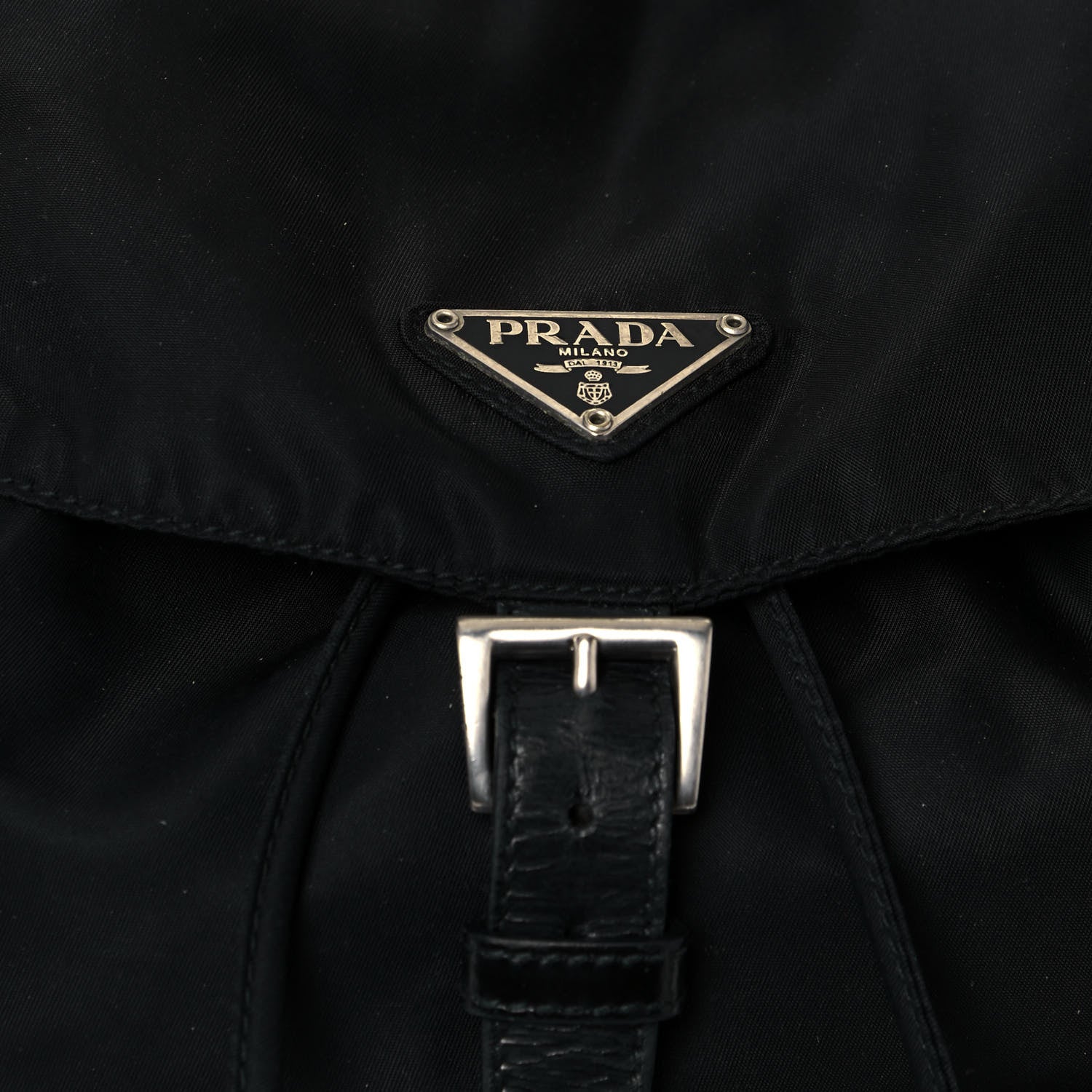 Prada Nylon Vela Saffiano Cinch Backpack Black 6 of 15