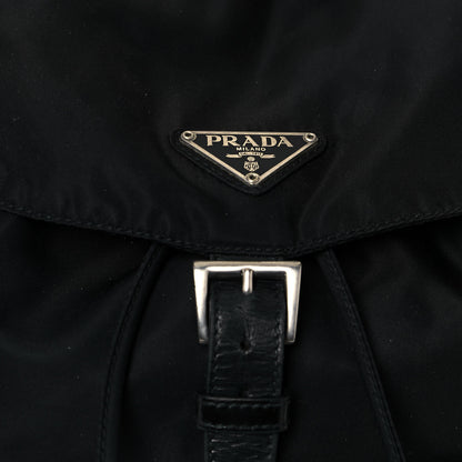 Prada Nylon Vela Saffiano Cinch Backpack Black 6 of 15