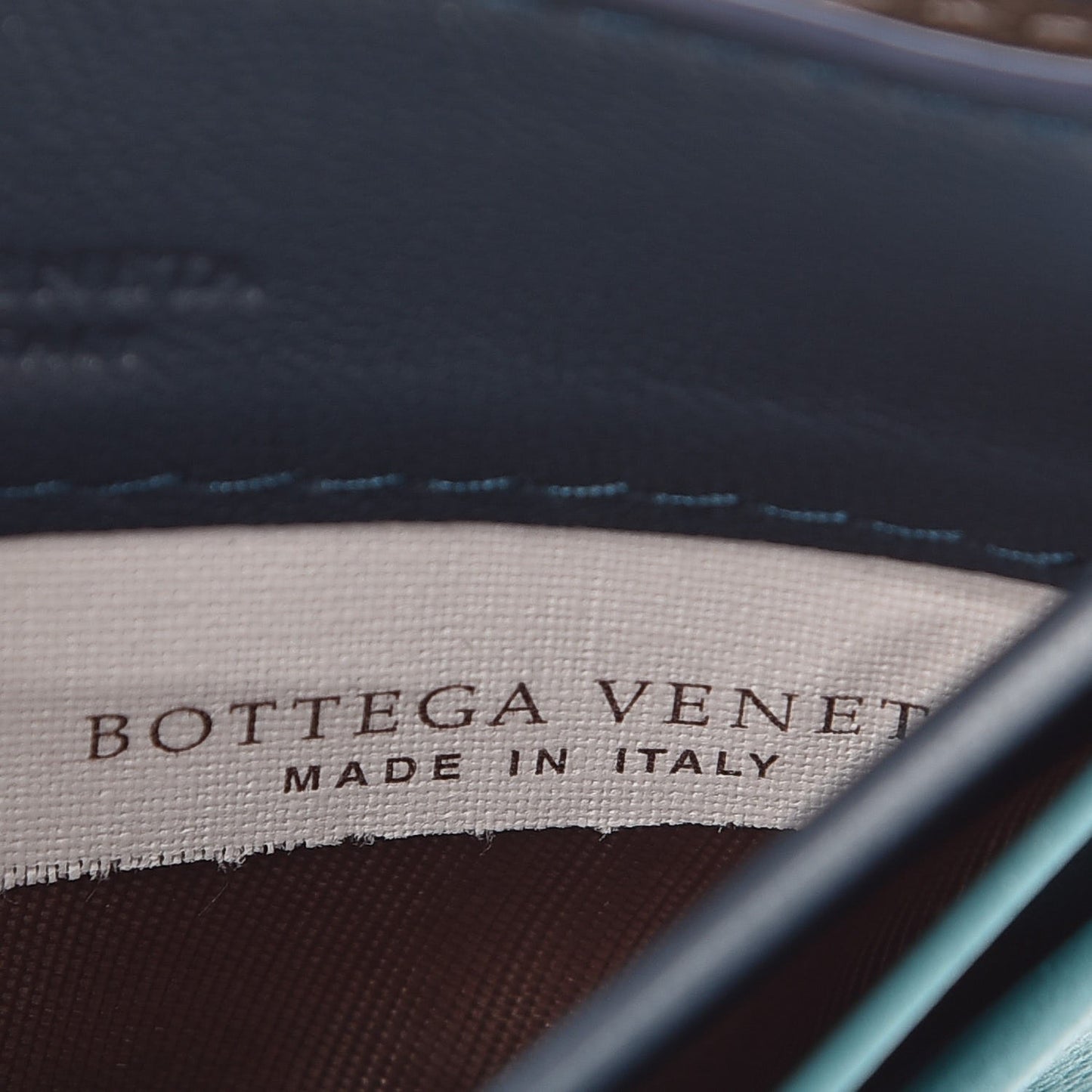 Nappa Intrecciato Card Case Aqua