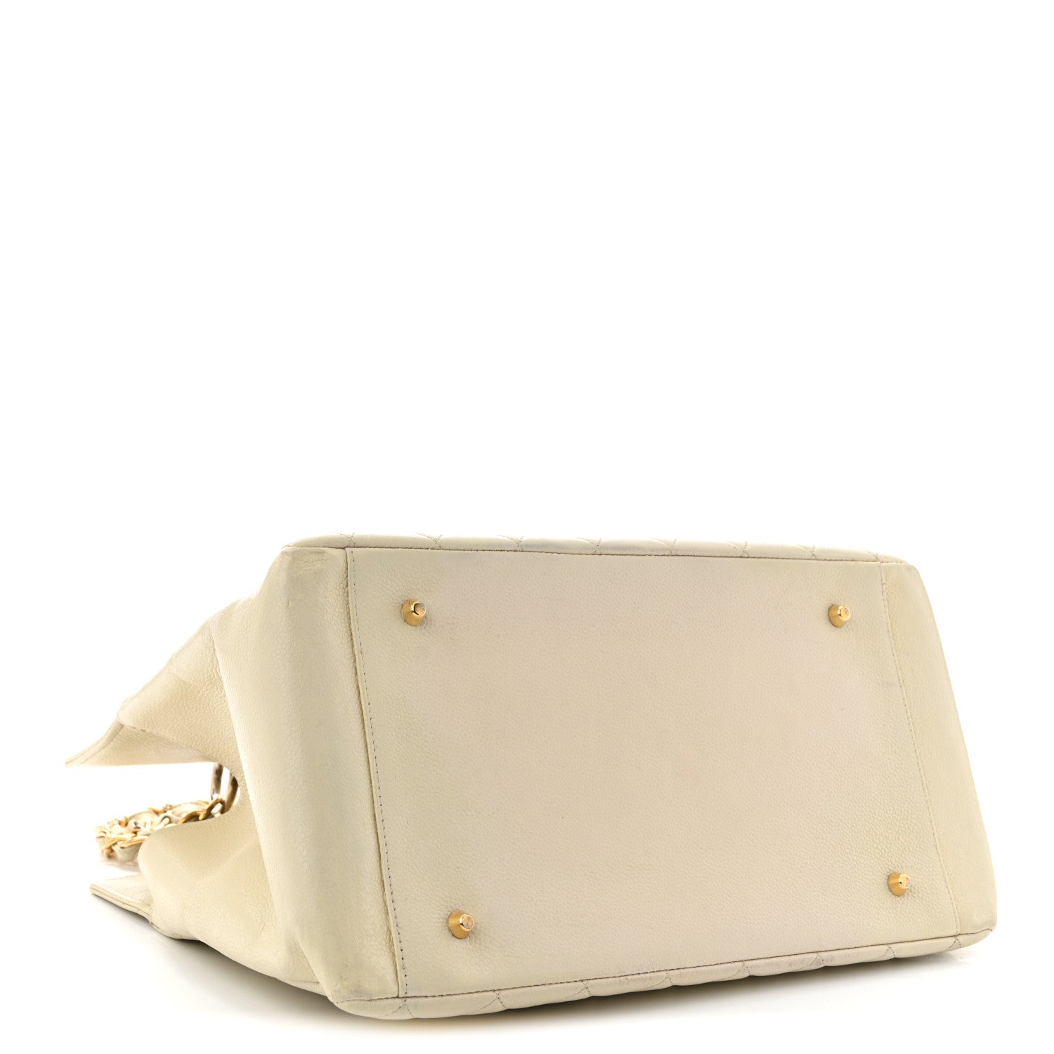 Chanel Caviar Quilted Timeless CC Shopping Tote White 4 of 14