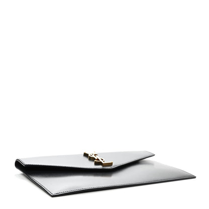 Saint Laurent Smooth Shiny Calfskin Uptown Pouch Storm 4 of 8