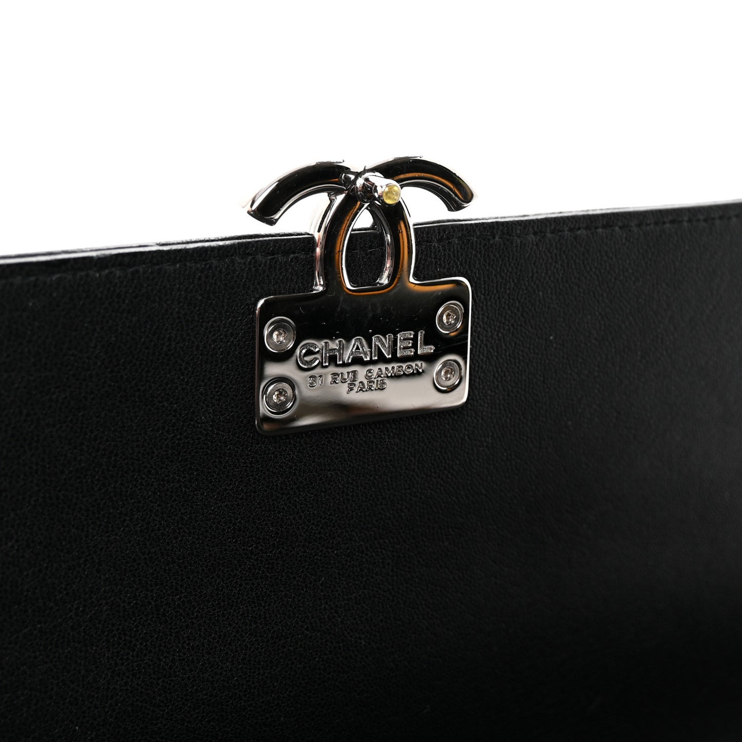 Goatskin Quilted CC Box Pouch Black