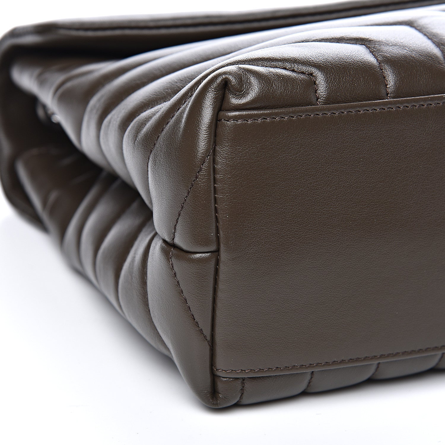 Saint Laurent Calfskin Y Quilted Monogram Medium Loulou Monogram Chain Satchel Kaki Fonce 8 of 11