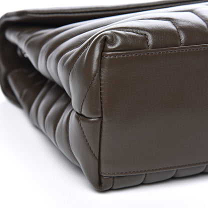 Saint Laurent Calfskin Y Quilted Monogram Medium Loulou Monogram Chain Satchel Kaki Fonce 8 of 11