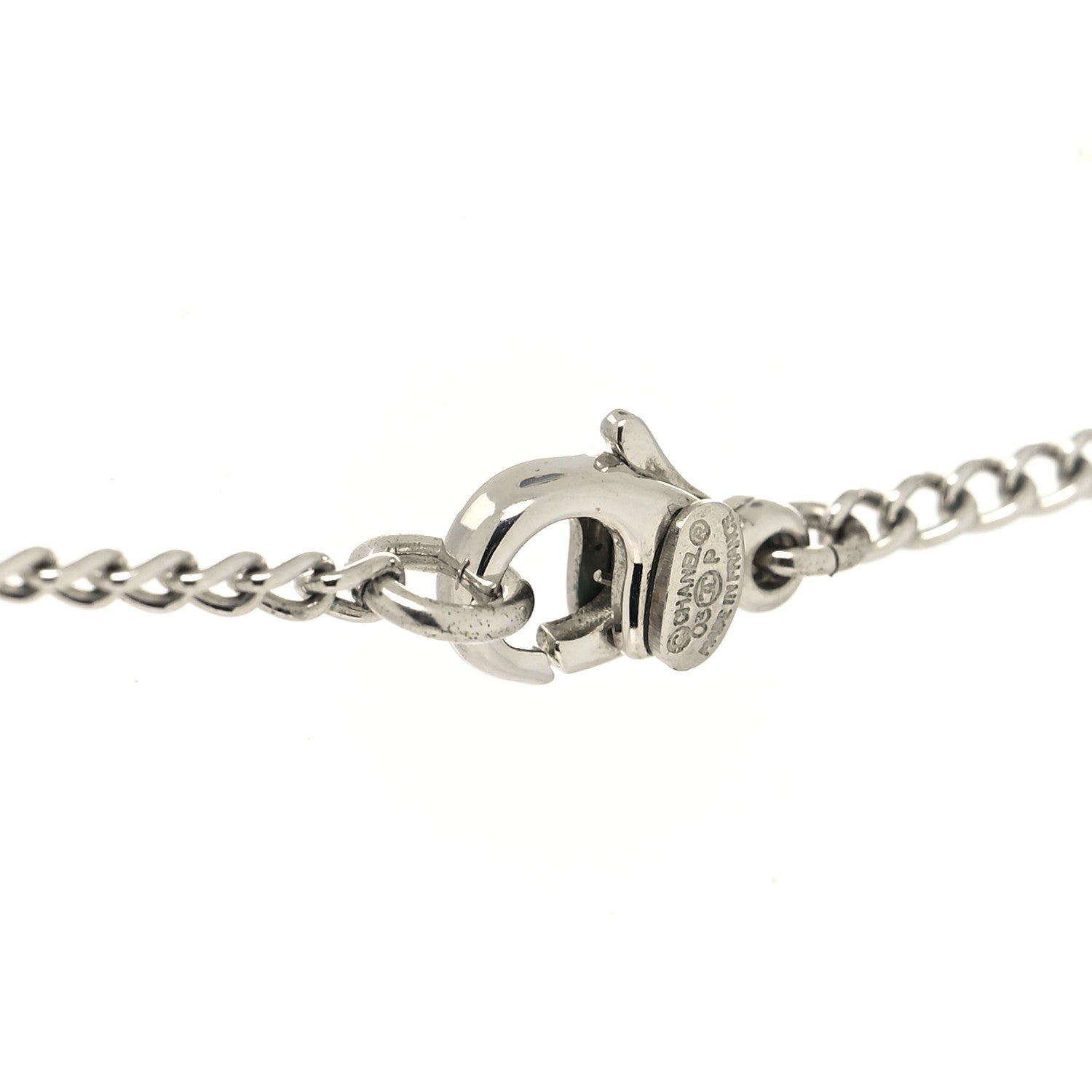 Chanel Metal CC Necklace Silver 4 of 5