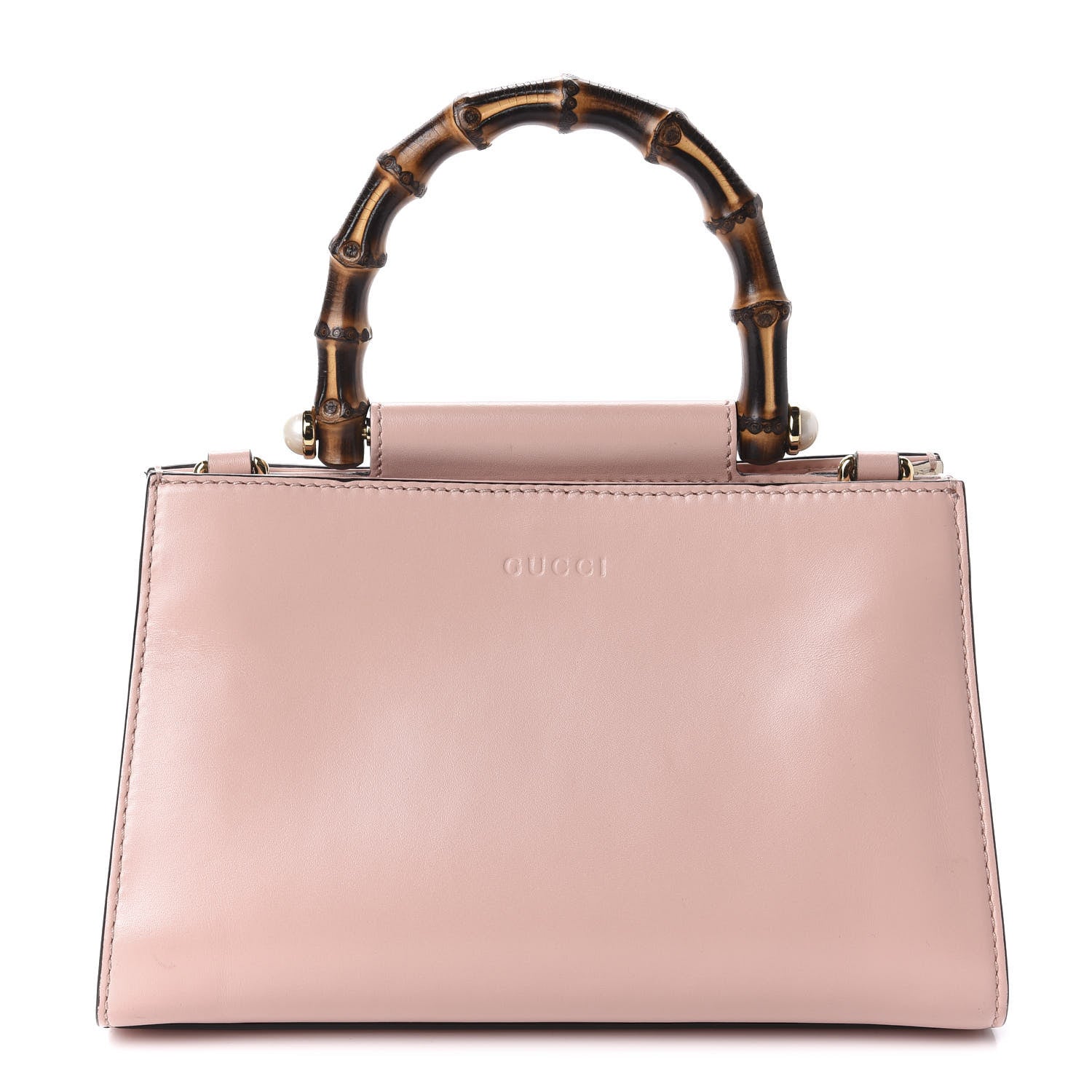 Gucci Nappa Bamboo Web Mini Nymphaea Top Handle Bag Perfect Pink Mystic White 1 of 11