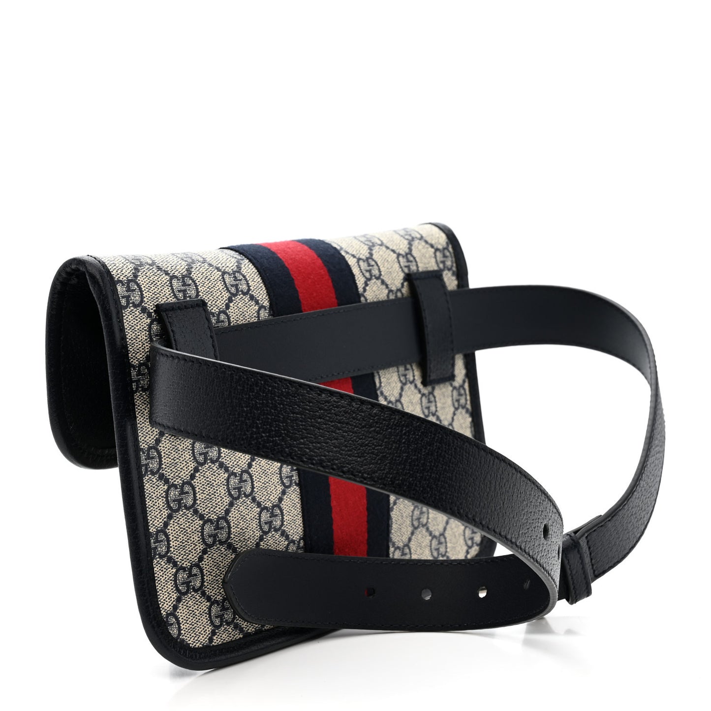 GG Supreme Monogram Web Small Ophidia Belt Bag 80 32 Beige Navy