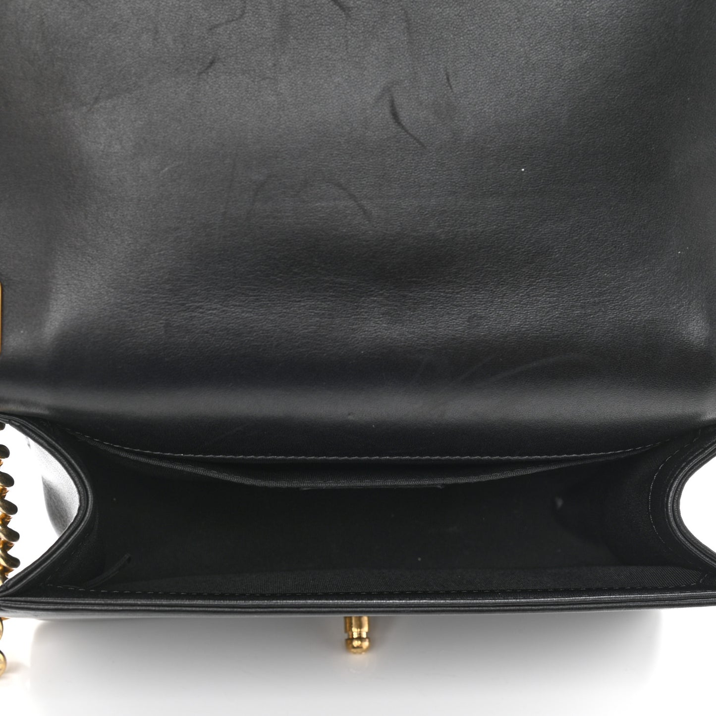 Lambskin Quilted Medium Boy Flap Black