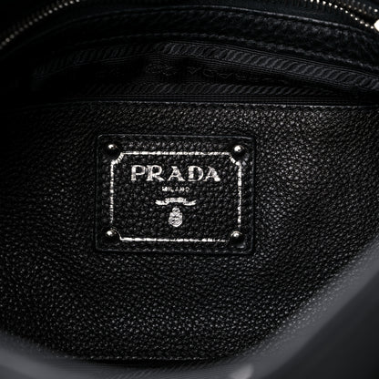 Prada Vitello Daino Side Pocket Tote Black 6 of 11