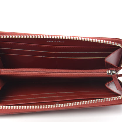Chanel Patent Quilted Large Gusset Zip Around Wallet Dark Red 5 of 9