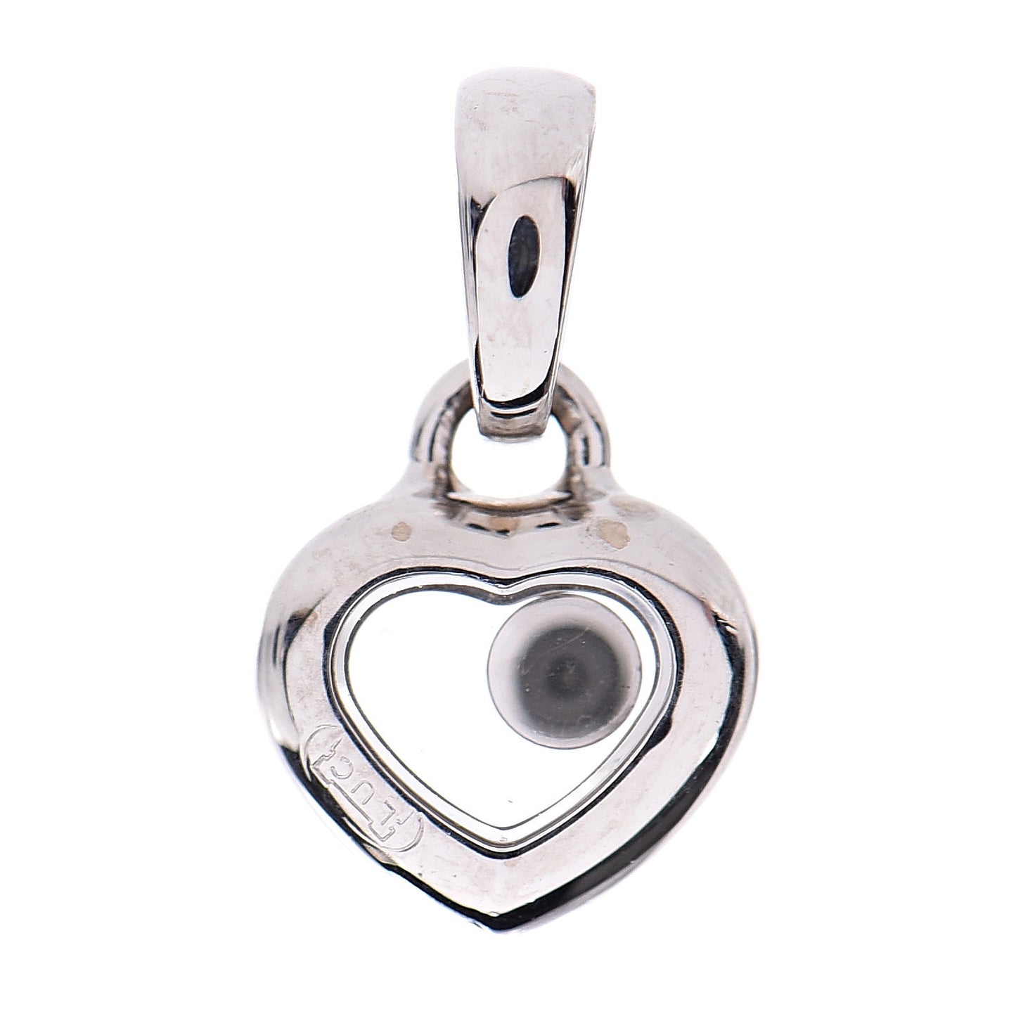 18K White Gold Diamond Happy Diamond Icon Heart Pendant