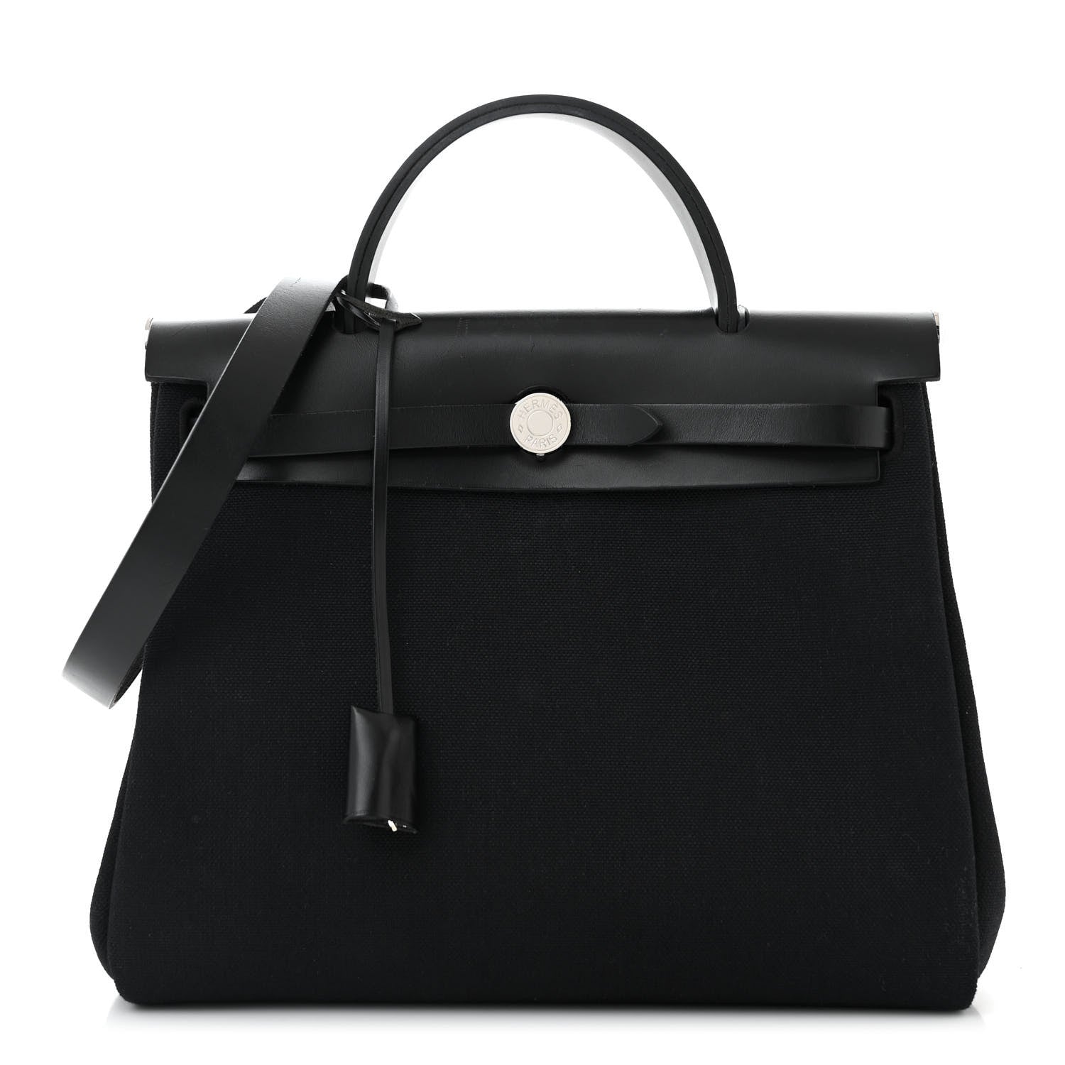 Hermes Military Toile Vache Hunter Herbag Zip Retourne 31 PM Black 1 of 13