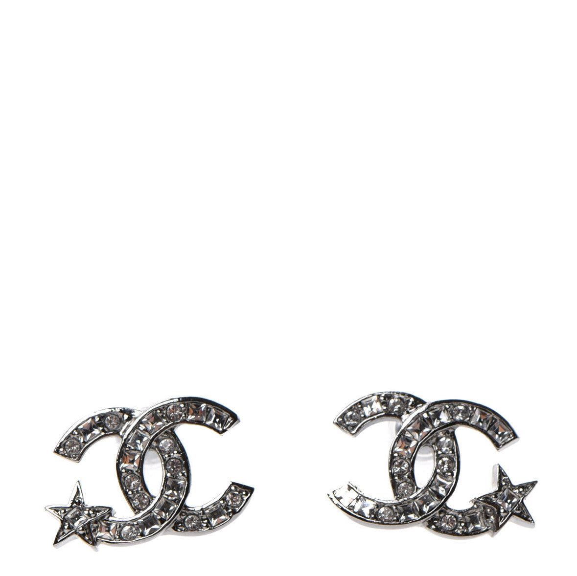 Crystal CC Starfall Earrings Silver