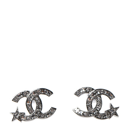 Chanel Crystal CC Starfall Earrings Silver 1 of 5
