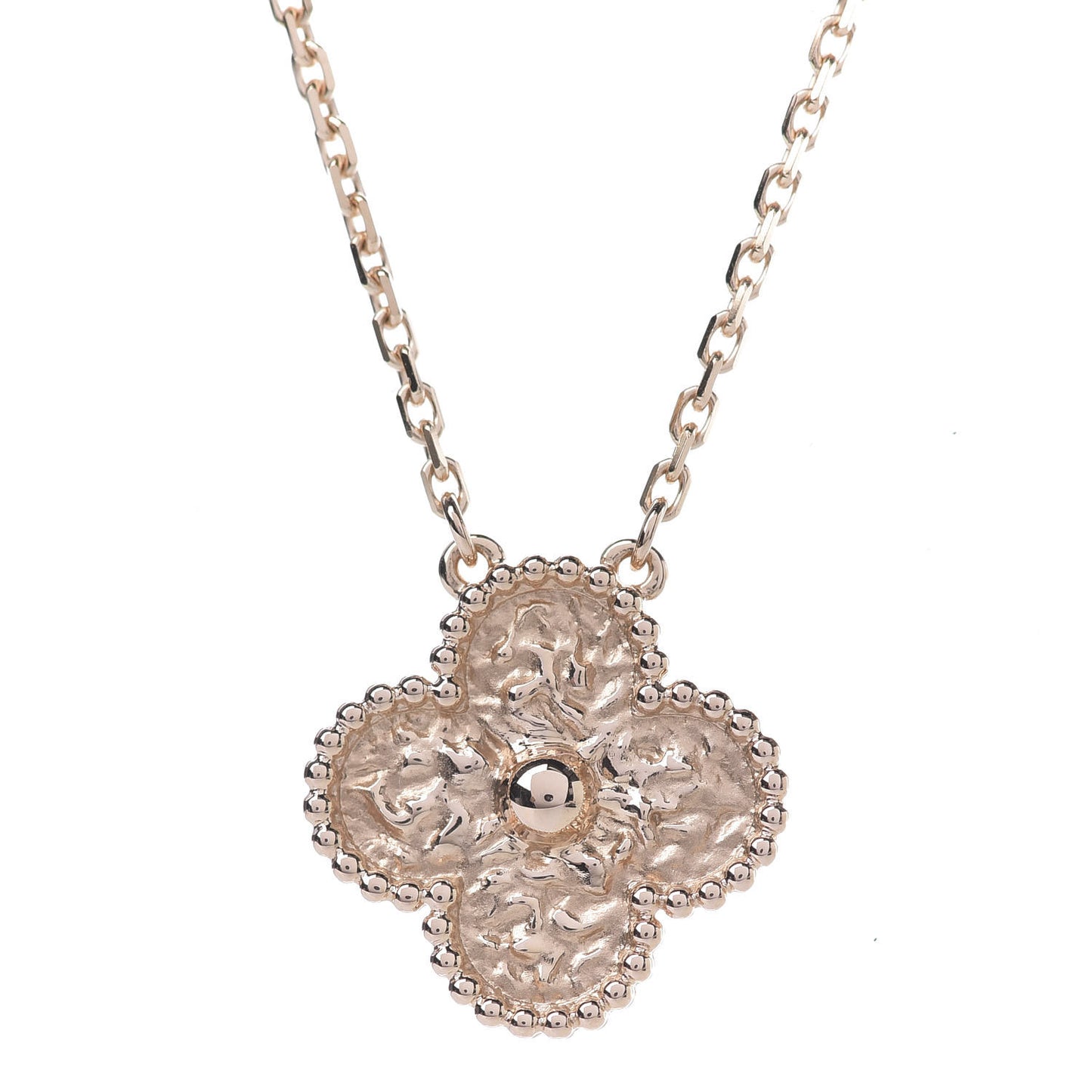 18K Rose Gold Vintage Alhambra Pendant Necklace