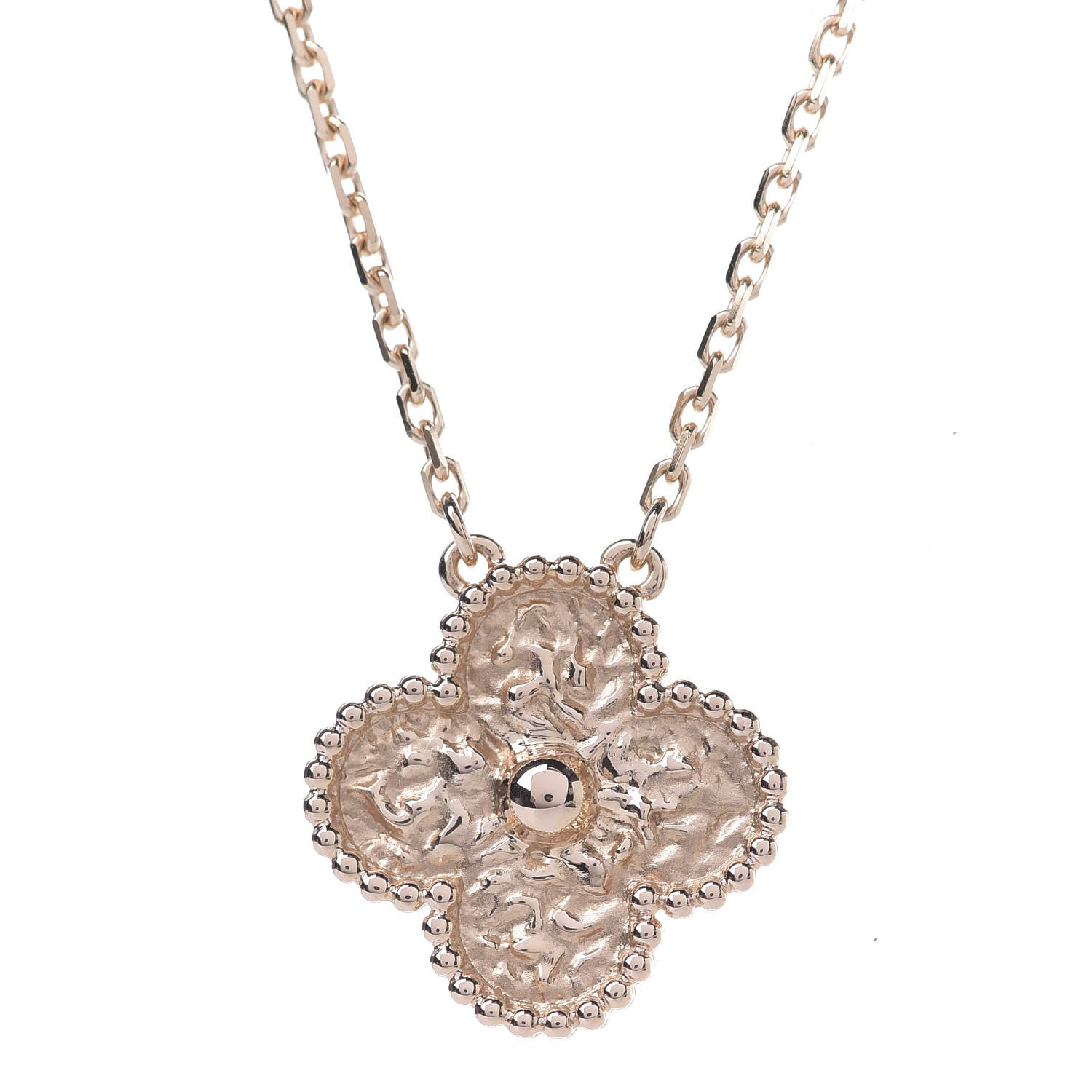 Van Cleef & Arpels 18K Rose Gold Vintage Alhambra Pendant Necklace 4 of 7