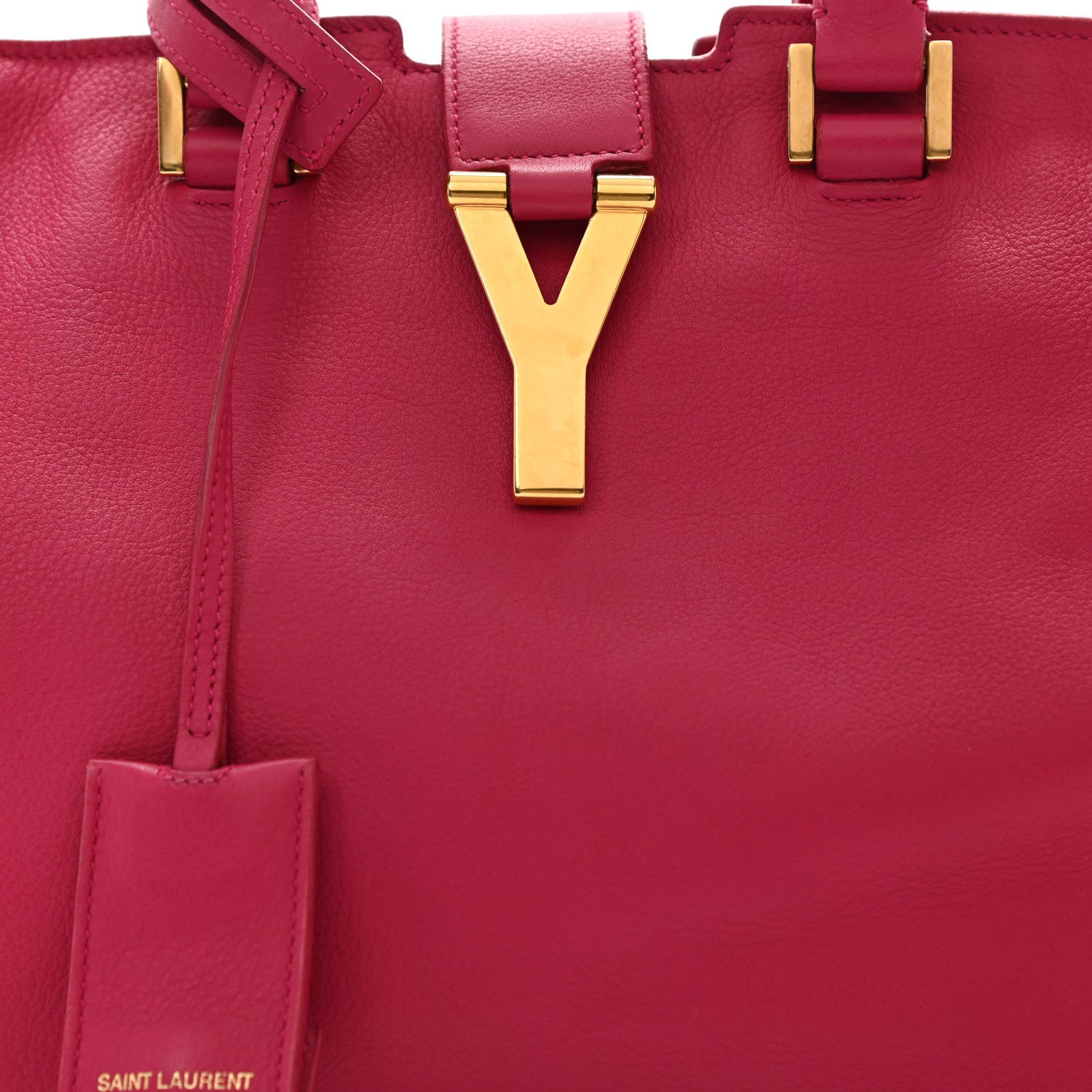 Saint Laurent Calfskin Small Classic Y Cabas Fuchsia 8 of 10