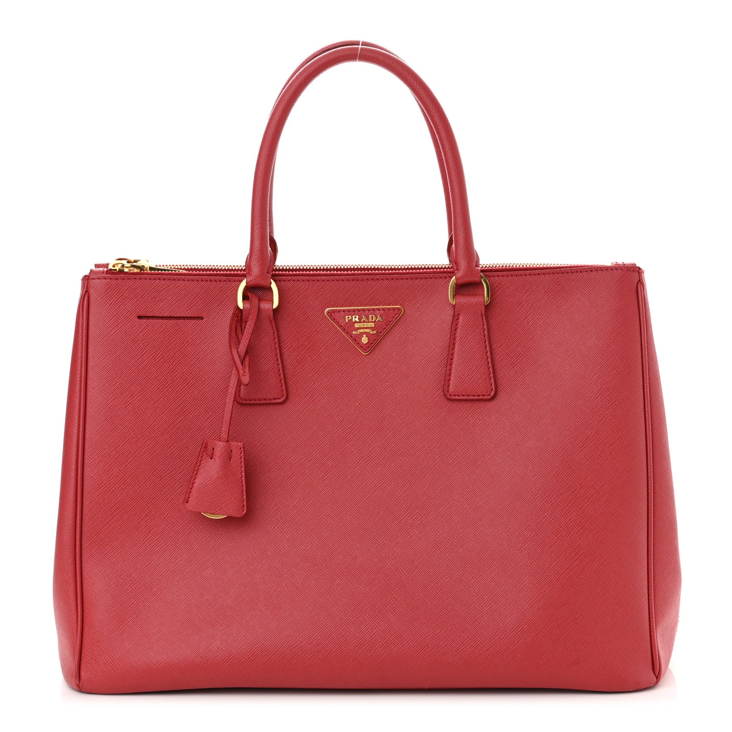 Saffiano Lux Large Galleria Double Zip Tote Fuoco