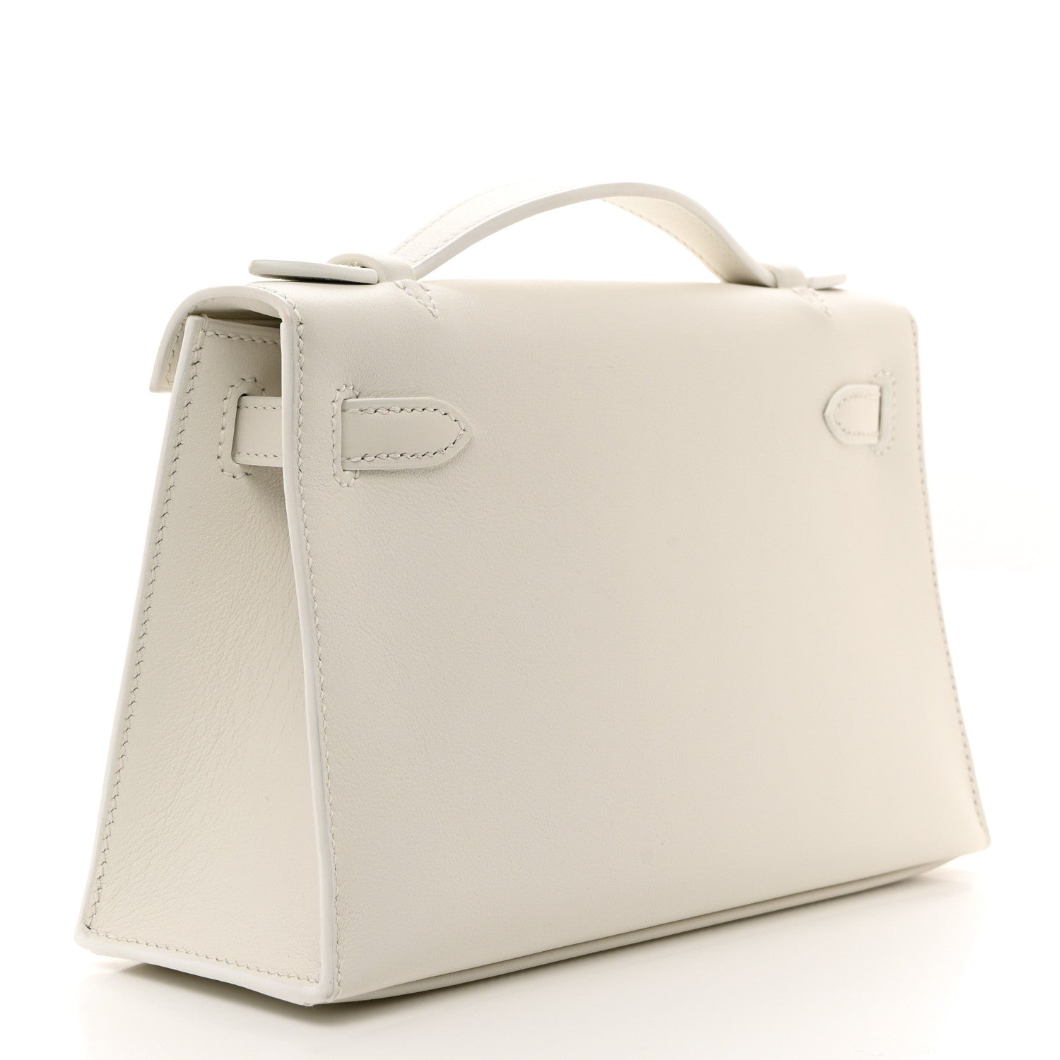 Hermes Swift Kelly Pochette Clutch White 3 of 11