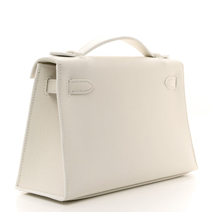 Hermes Swift Kelly Pochette Clutch White 3 of 11