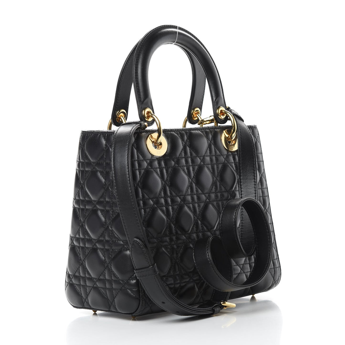 Lambskin Cannage Medium Lady Dior Black