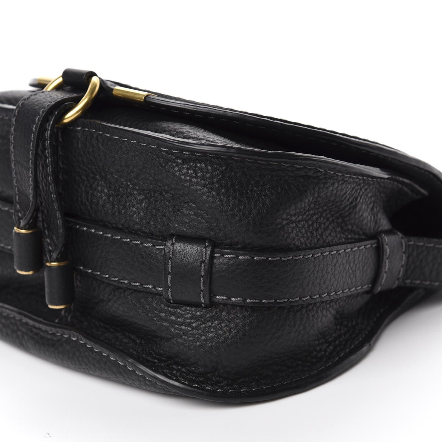 Calfskin Mini Marcie Round Crossbody Bag Black