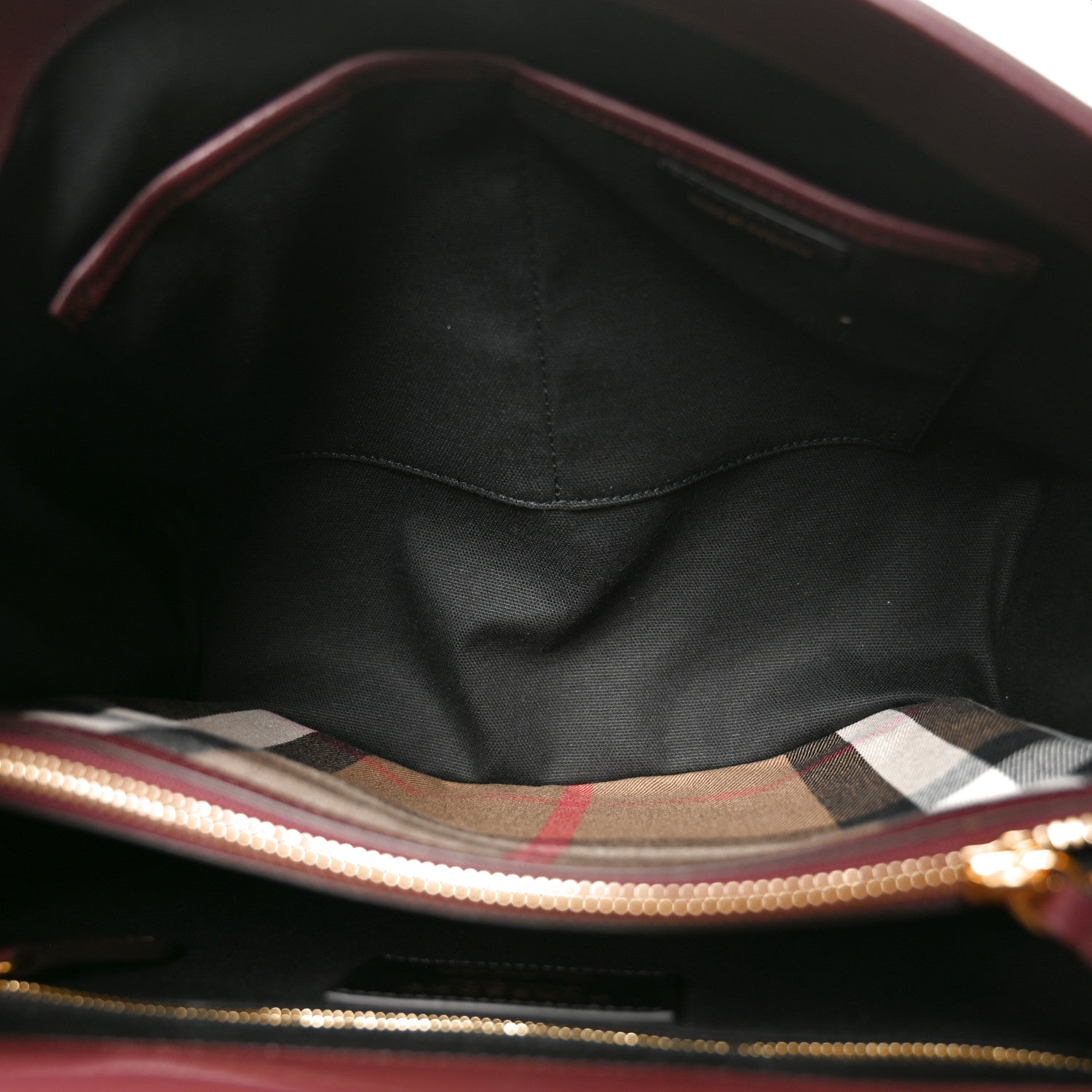 Burberry Derby Calfskin House Check Medium Camberley Mahogany Red 5 of 9
