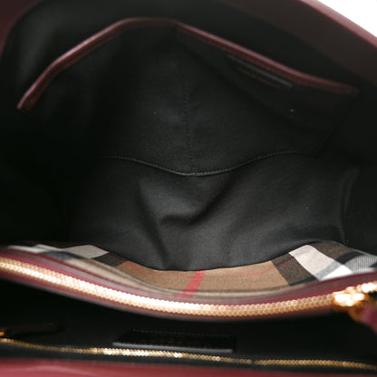 Burberry Derby Calfskin House Check Medium Camberley Mahogany Red 5 of 9
