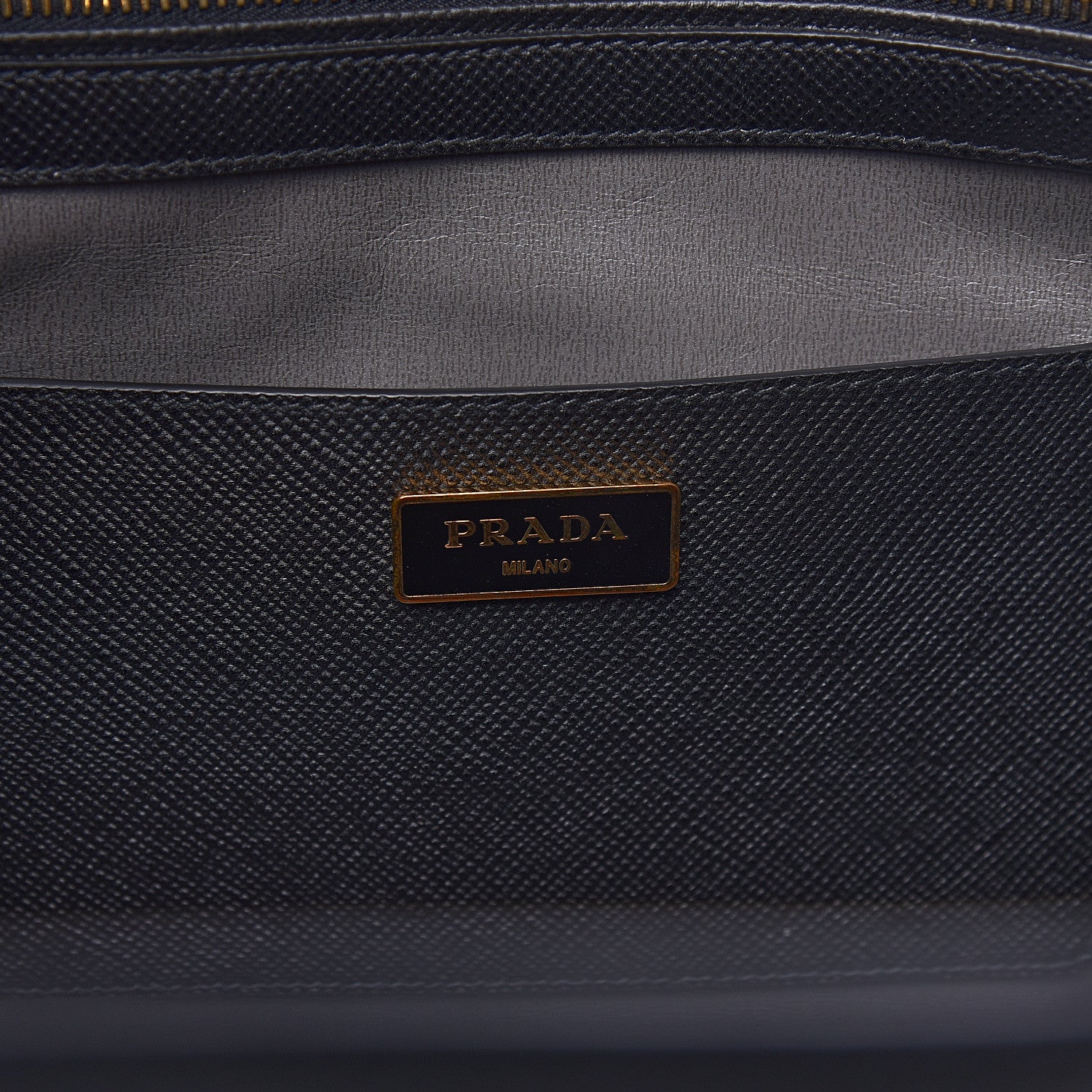 Prada Saffiano Cuir Front Pocket Tote Black 6 of 20