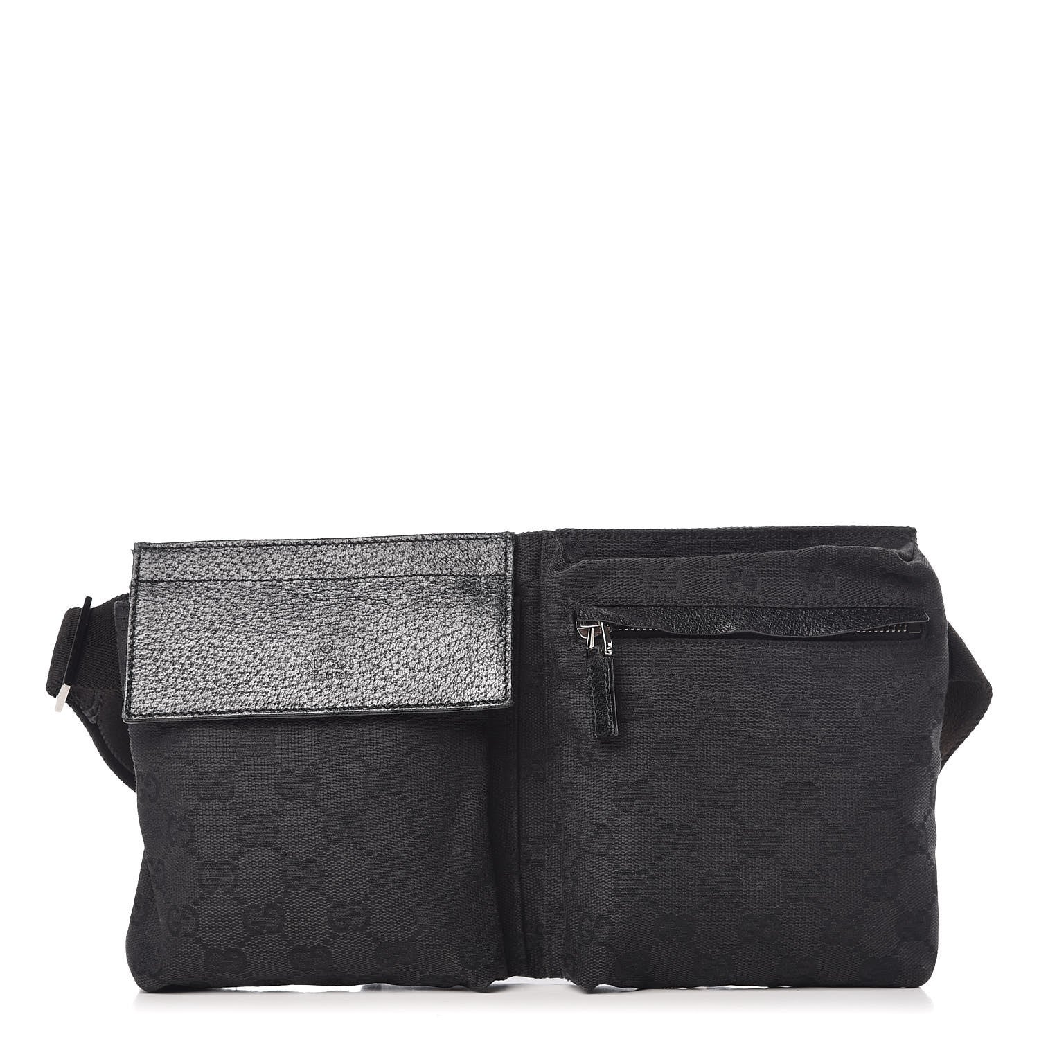Gucci GG Monogram Double Pocket Belt Bag Black 1 of 15