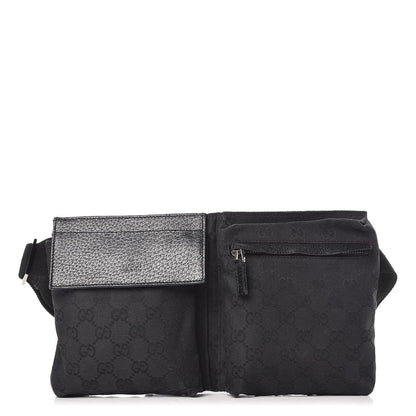 Gucci GG Monogram Double Pocket Belt Bag Black 1 of 15