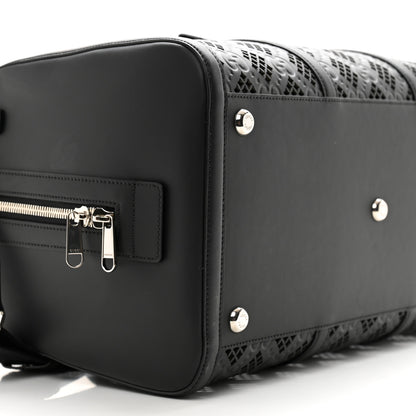 Gucci Calfskin Cut Out GG Embossed Medium Duffle Bag Black 7 of 8