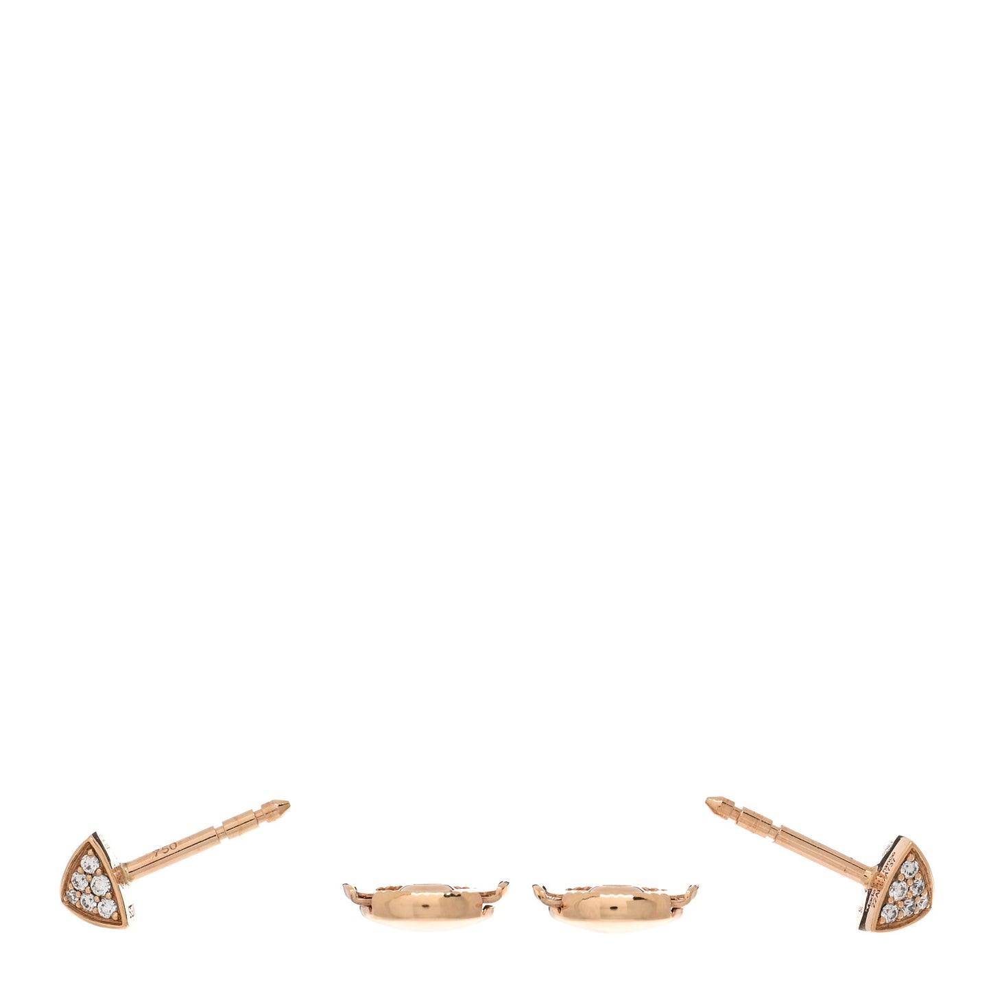 18K Rose Gold Diamond Clou d'H Stud Earrings