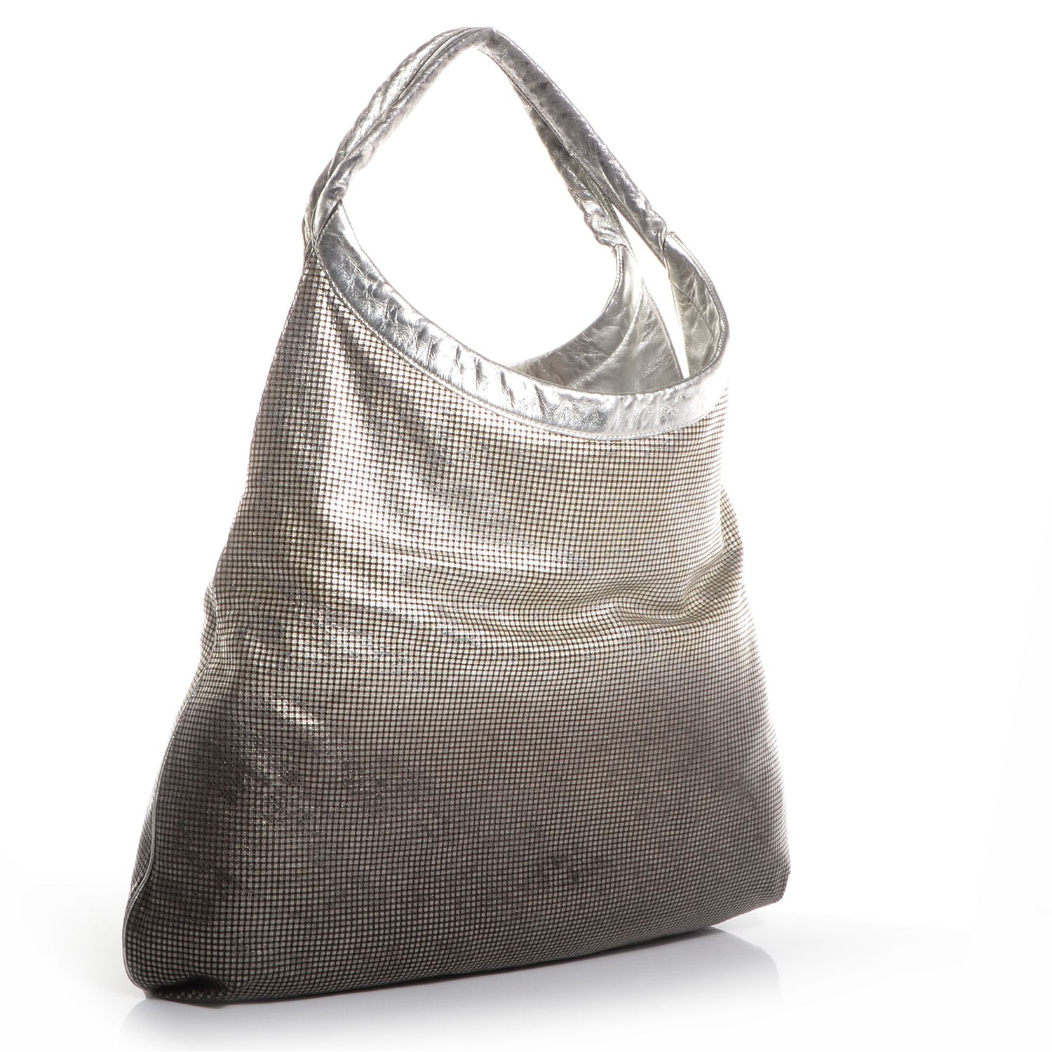 Chanel Metallic Perforated Lambskin Hollywood Hobo Silver 3 of 7