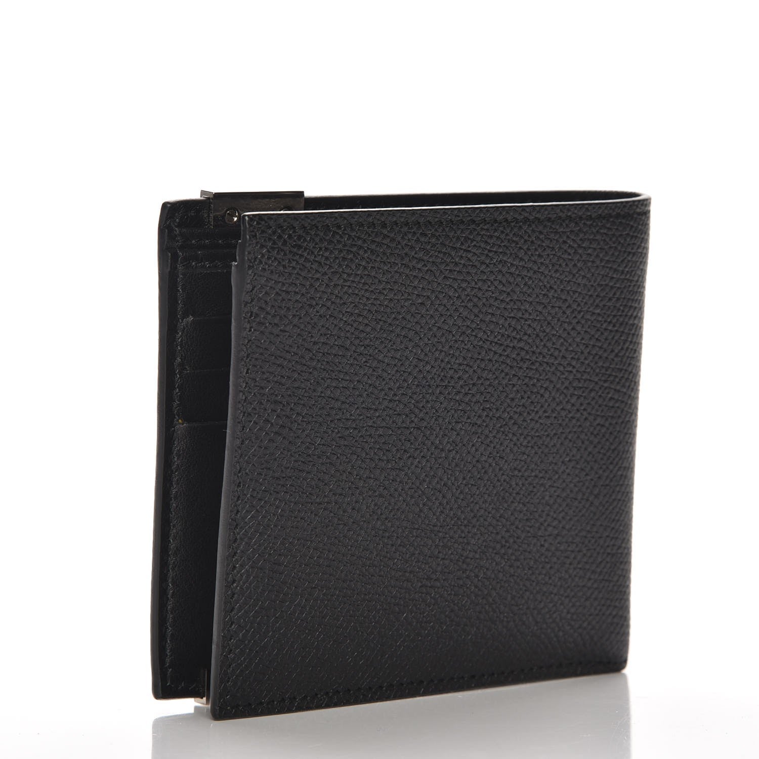 Balenciaga Grained Calfskin Phileas Square Wallet Black 3 of 9