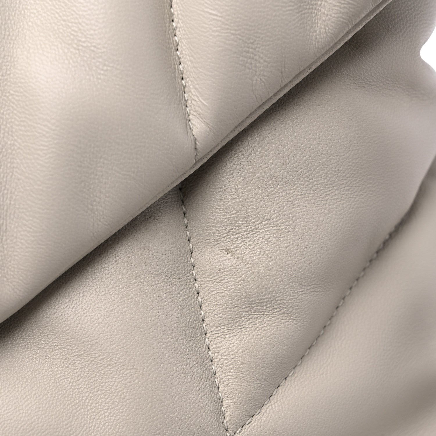 Saint Laurent Lambskin Quilted Medium Loulou Puffer Monogram Chain Satchel Crema Soft 13 of 13