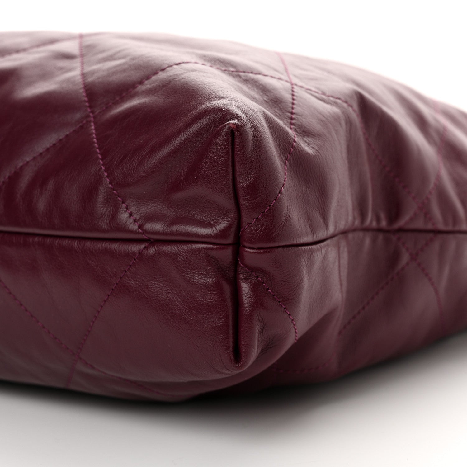 Chanel Shiny Calfskin Quilted Chanel 22 Drawstring Bag Dark Purple 11 of 12