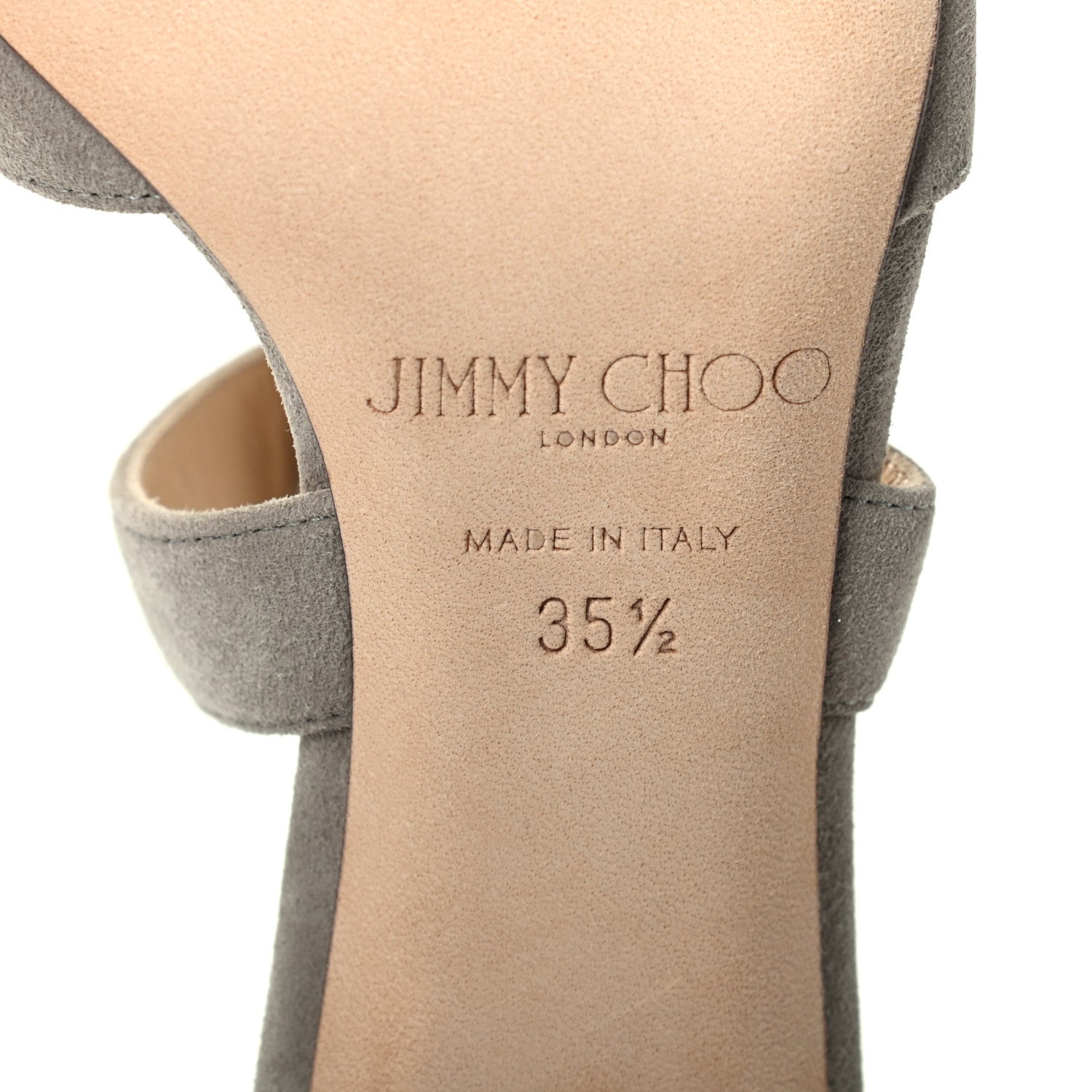 Jimmy Choo Suede Louise 85 Crisscross Sandals 35.5 Gray 6 of 7