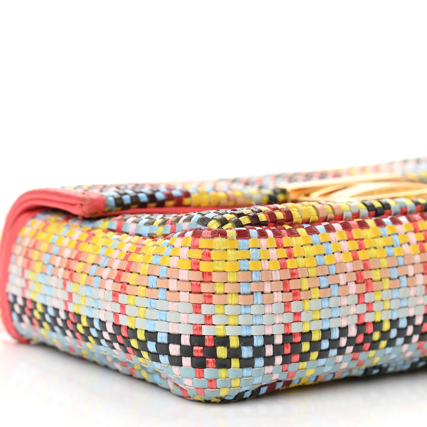 Nappa Intrecciato Mini Be Baguette Shoulder Bag Multicolor Rosa Ecstasy