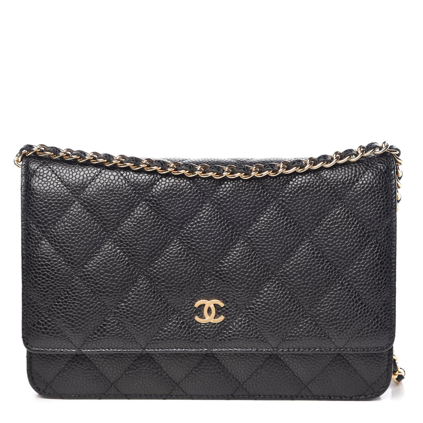 Caviar Quilted Wallet On Chain WOC Black