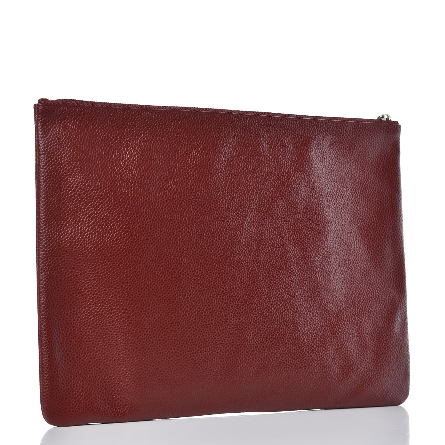 Chanel Caviar CC Flat Cosmetic Pouch Dark Red 3 of 7