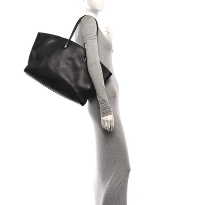 The Row Polished Saddle Calfskin Marlo 17 Tote Bag Black 2 of 9