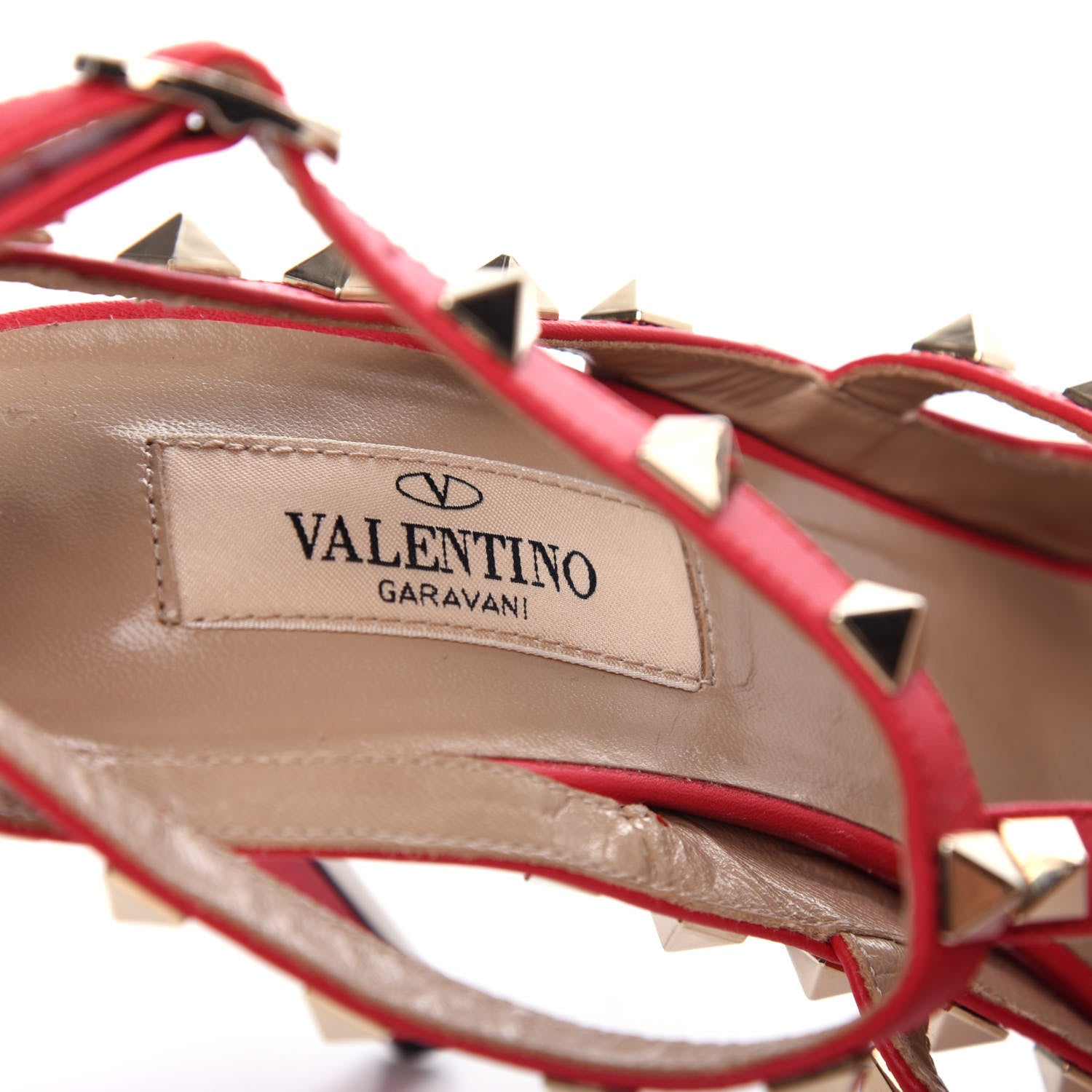 Valentino Garavani Pebbled Calfskin Rockstud Ankle Strap Pumps 37 Raspberry 8 of 9