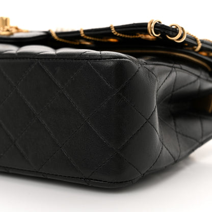 Chanel Lambskin Quilted Grommet Embellished Piercing Chic Medium Double Flap Black 10 of 12