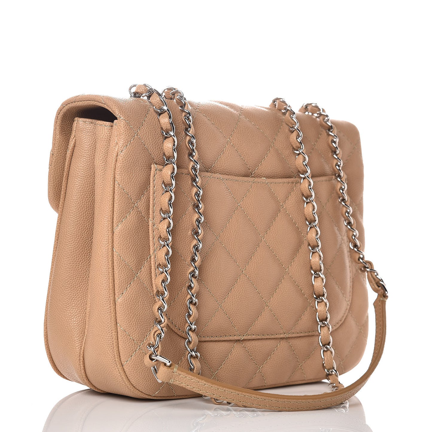 Caviar Quilted Medium Urban Companion Flap Beige