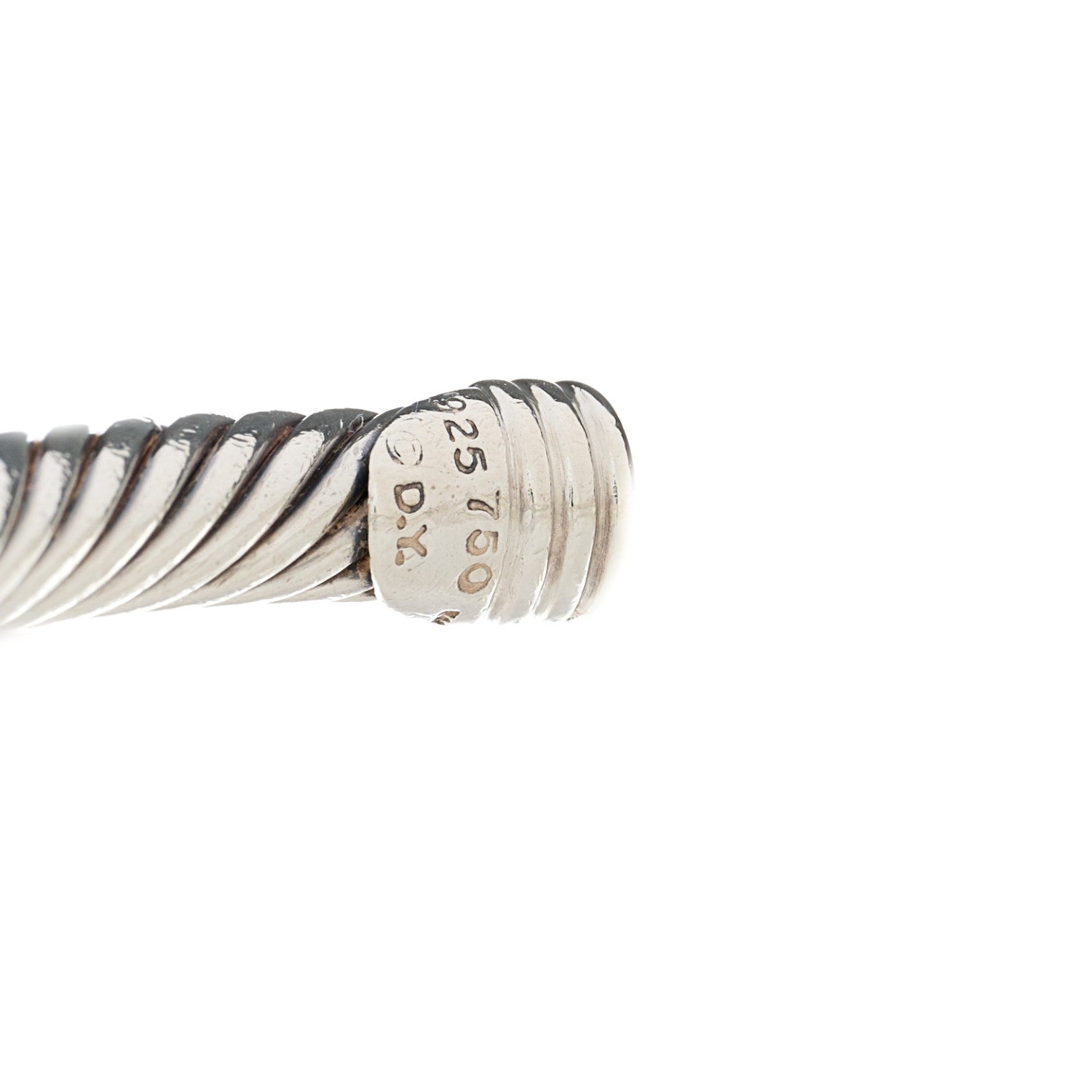 David Yurman Sterling Silver 18K Yellow Gold Diamond 5mm Cable Classics Single Station Bracelet 3 of 3