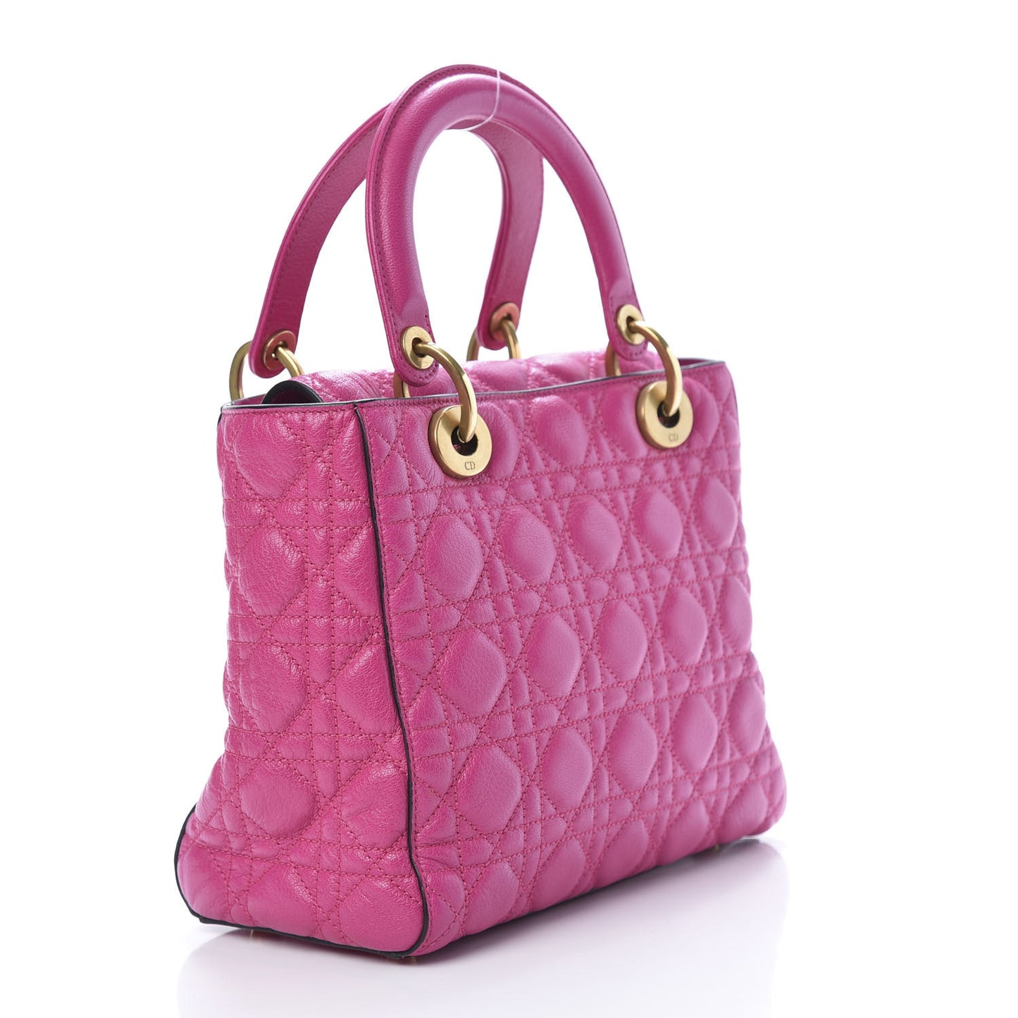 Goatskin Cannage Medium Lady Dior Fuchsia