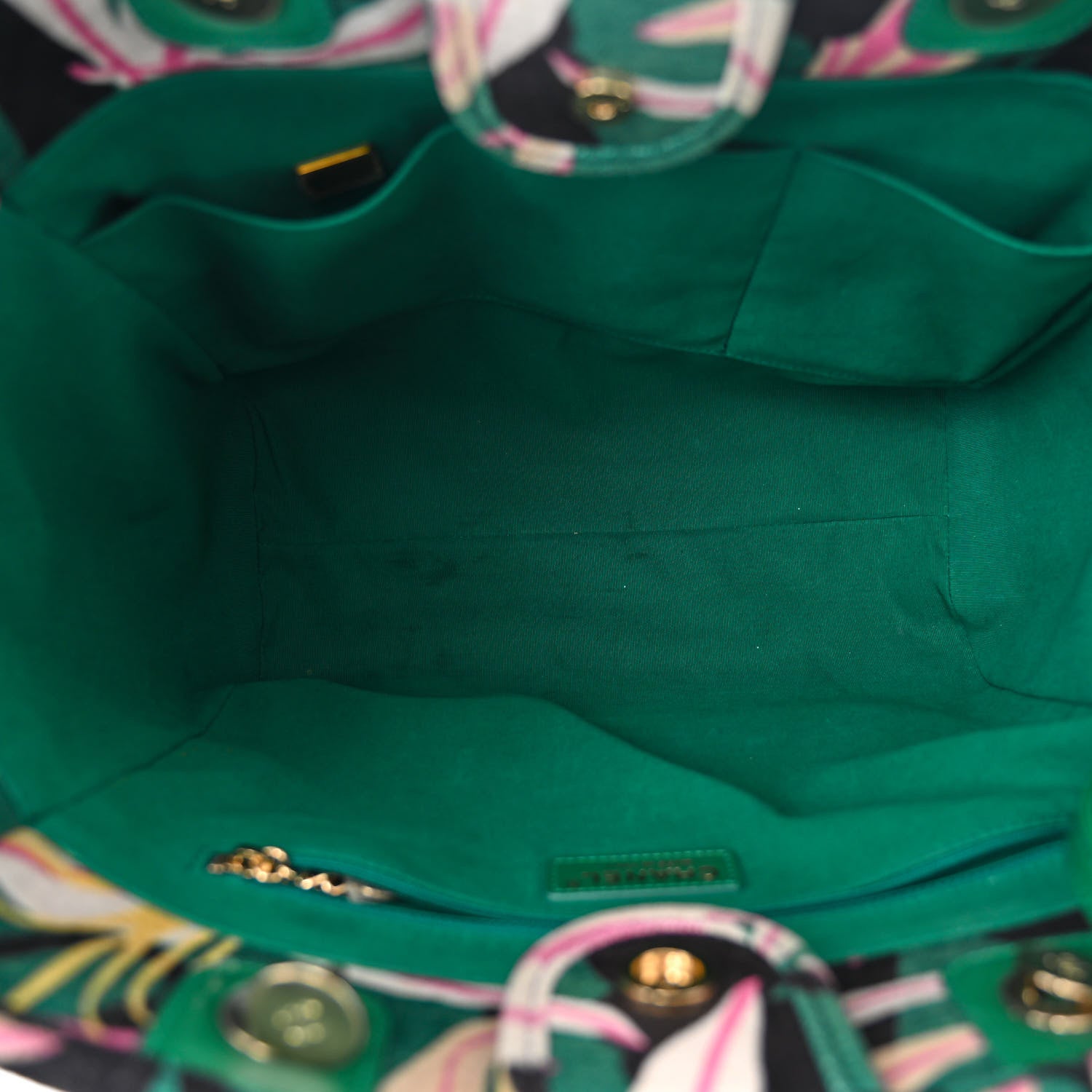 Chanel Velvet Calfskin Beaded Small Deauville Tote Pink Green Black 6 of 12