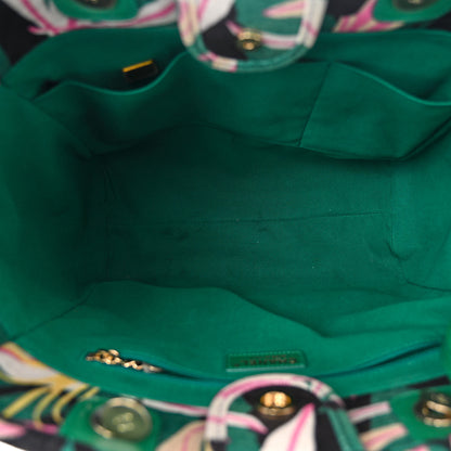 Chanel Velvet Calfskin Beaded Small Deauville Tote Pink Green Black 6 of 12